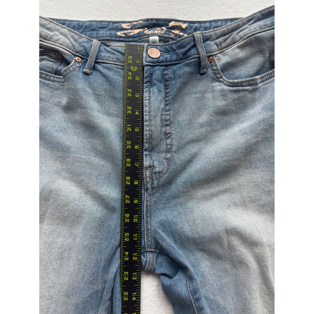 Seven7 Fashion Jean Womens 14 Blue Affirmation High Rise Distressed Straight Leg - Picture 7 of 11